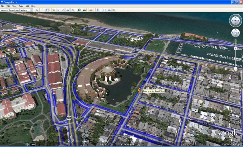 calcule vinyl fences whit google earth